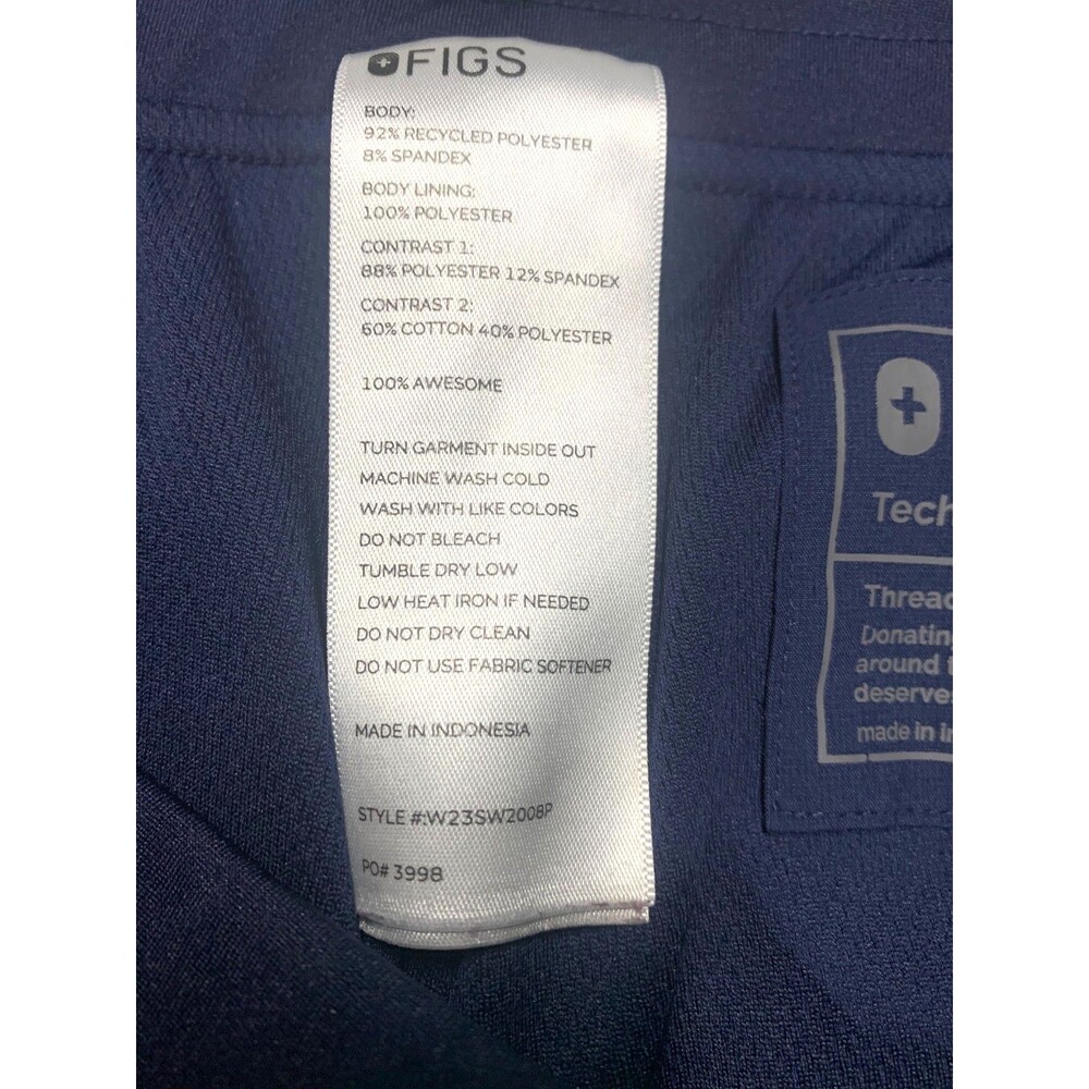 FIGS Lined Zamora Joggers Scrubs Pants XL Petite Navy Blue Medical Nurse Pants - Picture 3 of 7